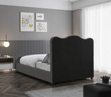 Felix Grey Linen Textured Fabric Full Bed from Meridian - Luna Furniture