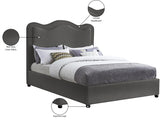 Felix Grey Linen Textured Fabric King Bed from Meridian - Luna Furniture