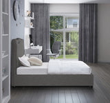 Felix Grey Linen Textured Fabric Twin Bed from Meridian - Luna Furniture