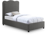 Felix Grey Linen Textured Fabric Twin Twin Bed from Meridian - Luna Furniture