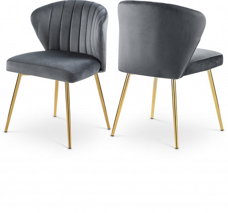 Finley Grey Velvet Chair from Meridian - Luna Furniture