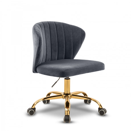 Finley Grey Velvet Office Chair from Meridian - Luna Furniture