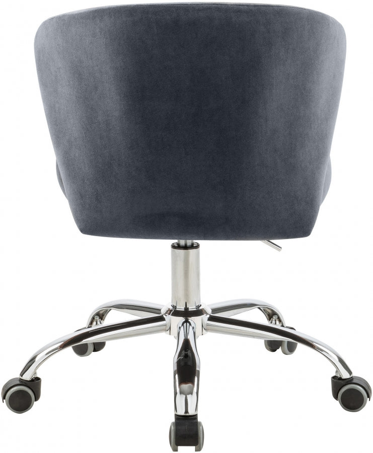 Finley Grey Velvet Office Chair from Meridian - Luna Furniture