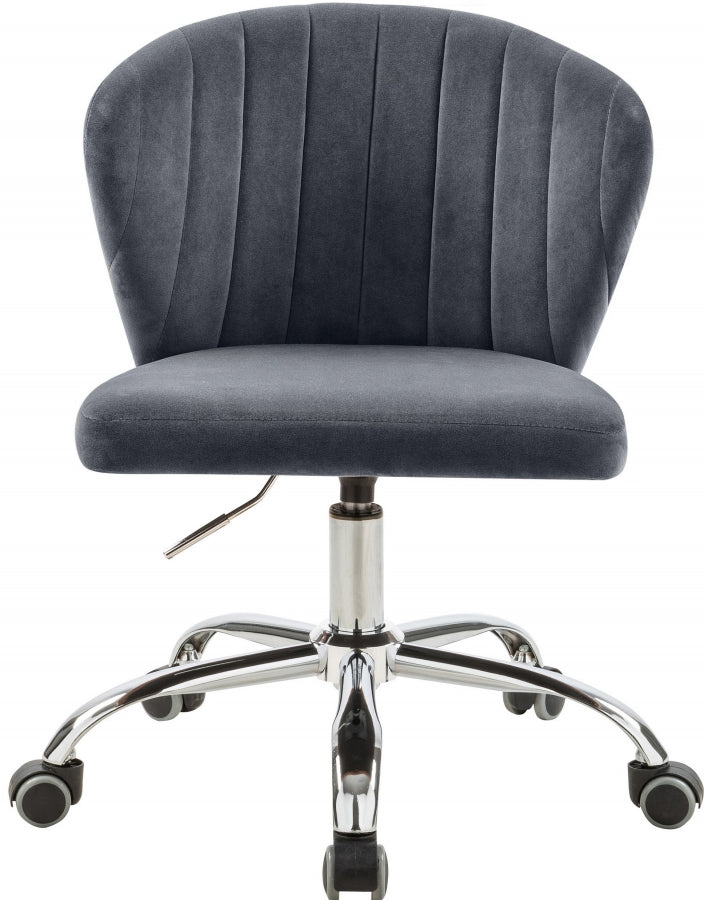 Finley Grey Velvet Office Chair from Meridian - Luna Furniture