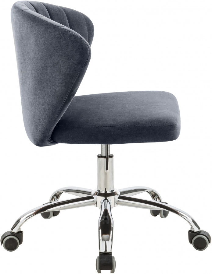 Finley Grey Velvet Office Chair from Meridian - Luna Furniture