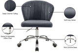 Finley Grey Velvet Office Chair from Meridian - Luna Furniture