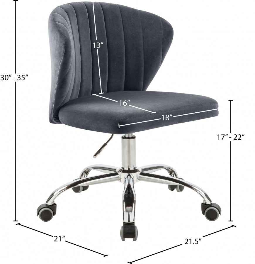 Finley Grey Velvet Office Chair from Meridian - Luna Furniture