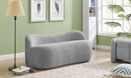 Flair Grey Boucle Fabric Bench from Meridian - Luna Furniture