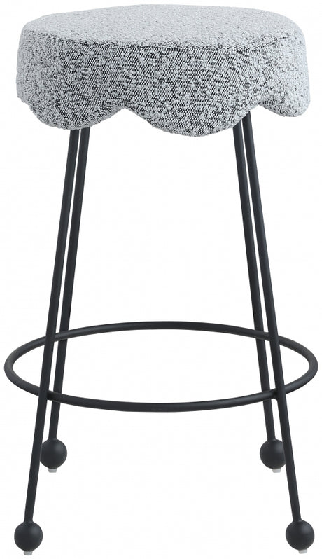 Fleur Grey Boucle Fabric Counter Stool from Meridian - Luna Furniture