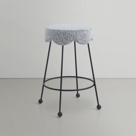 Fleur Grey Boucle Fabric Counter Stool from Meridian - Luna Furniture