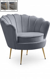 Gardenia Grey Velvet Chair from Meridian - Luna Furniture