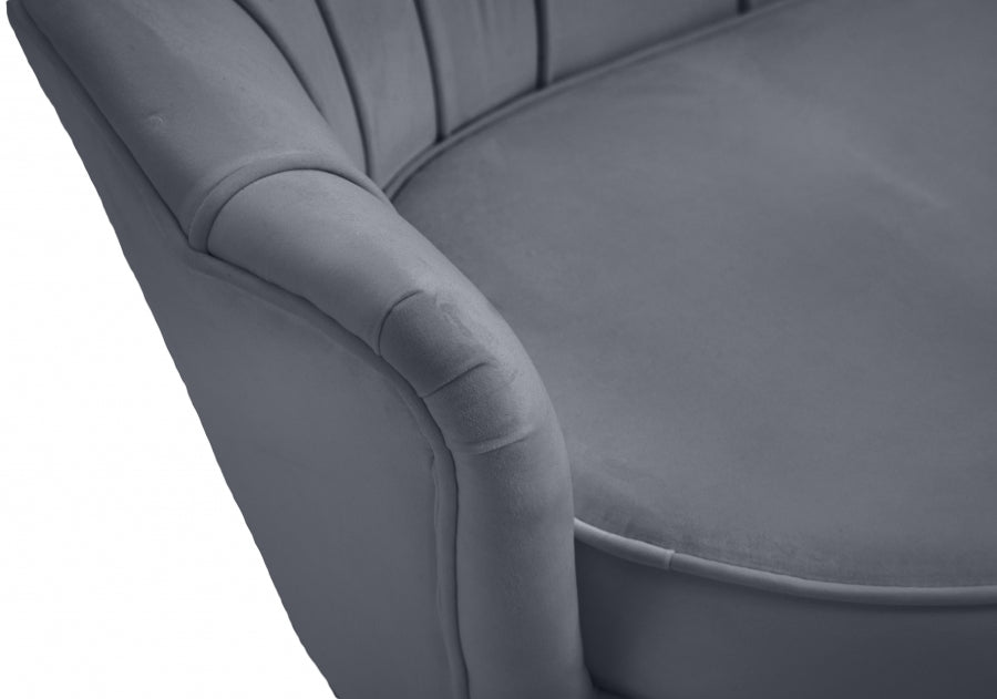 Gardenia Grey Velvet Chair from Meridian - Luna Furniture