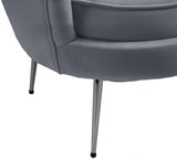 Gardenia Grey Velvet Chair from Meridian - Luna Furniture