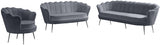 Gardenia Grey Velvet Chair from Meridian - Luna Furniture