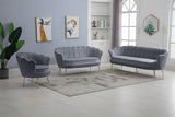 Gardenia Grey Velvet Chair from Meridian - Luna Furniture