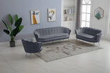 Gardenia Grey Velvet Chair from Meridian - Luna Furniture