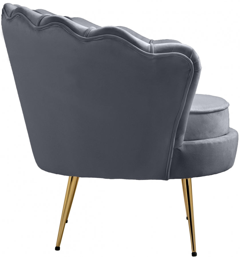 Gardenia Grey Velvet Chair from Meridian - Luna Furniture