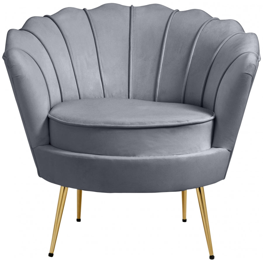 Gardenia Grey Velvet Chair from Meridian - Luna Furniture