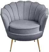 Gardenia Grey Velvet Chair from Meridian - Luna Furniture