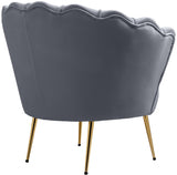 Gardenia Grey Velvet Chair from Meridian - Luna Furniture