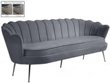 Gardenia Grey Velvet Sofa from Meridian - Luna Furniture