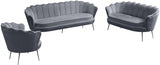 Gardenia Grey Velvet Sofa from Meridian - Luna Furniture