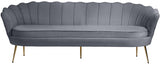 Gardenia Grey Velvet Sofa from Meridian - Luna Furniture