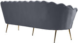 Gardenia Grey Velvet Sofa from Meridian - Luna Furniture