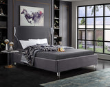 Ghost Grey Velvet King Bed from Meridian - Luna Furniture