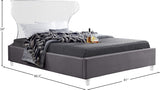 Ghost Grey Velvet King Bed from Meridian - Luna Furniture