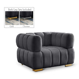 Gwen Grey Velvet Chair from Meridian - Luna Furniture