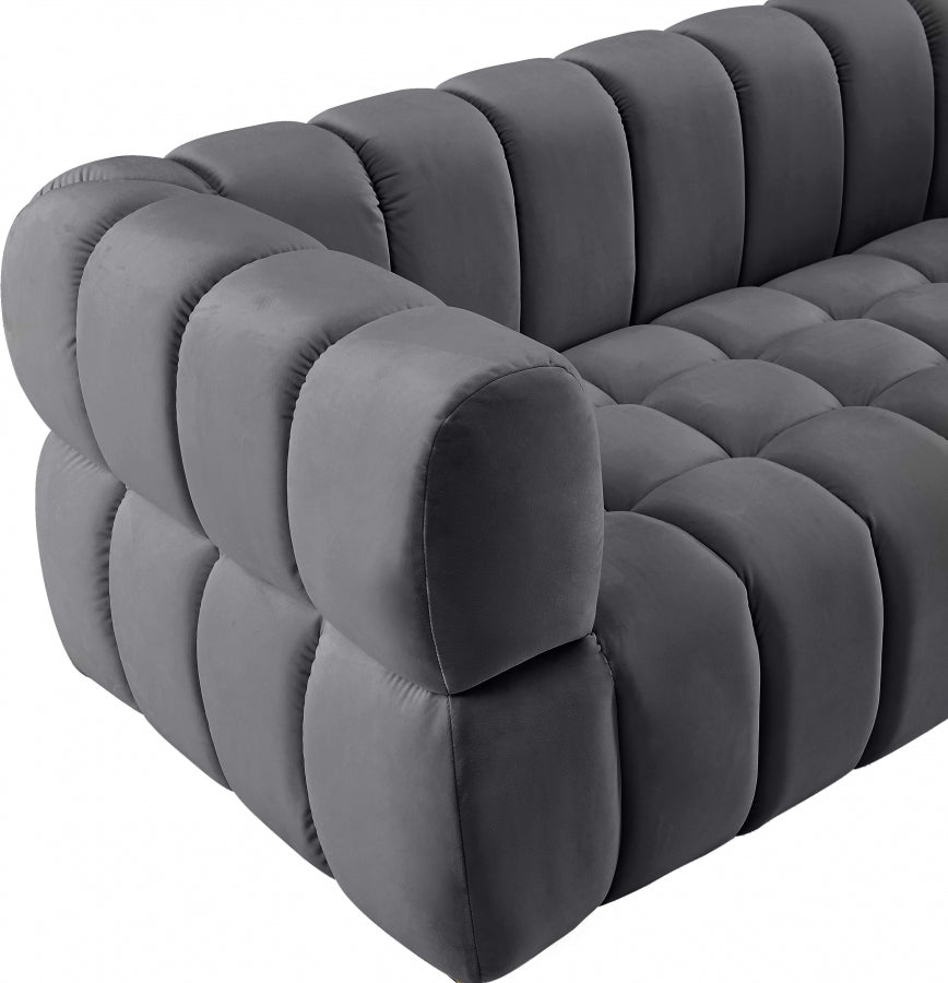 Gwen Grey Velvet Chair from Meridian - Luna Furniture