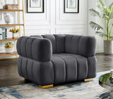 Gwen Grey Velvet Chair from Meridian - Luna Furniture