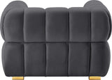 Gwen Grey Velvet Chair from Meridian - Luna Furniture