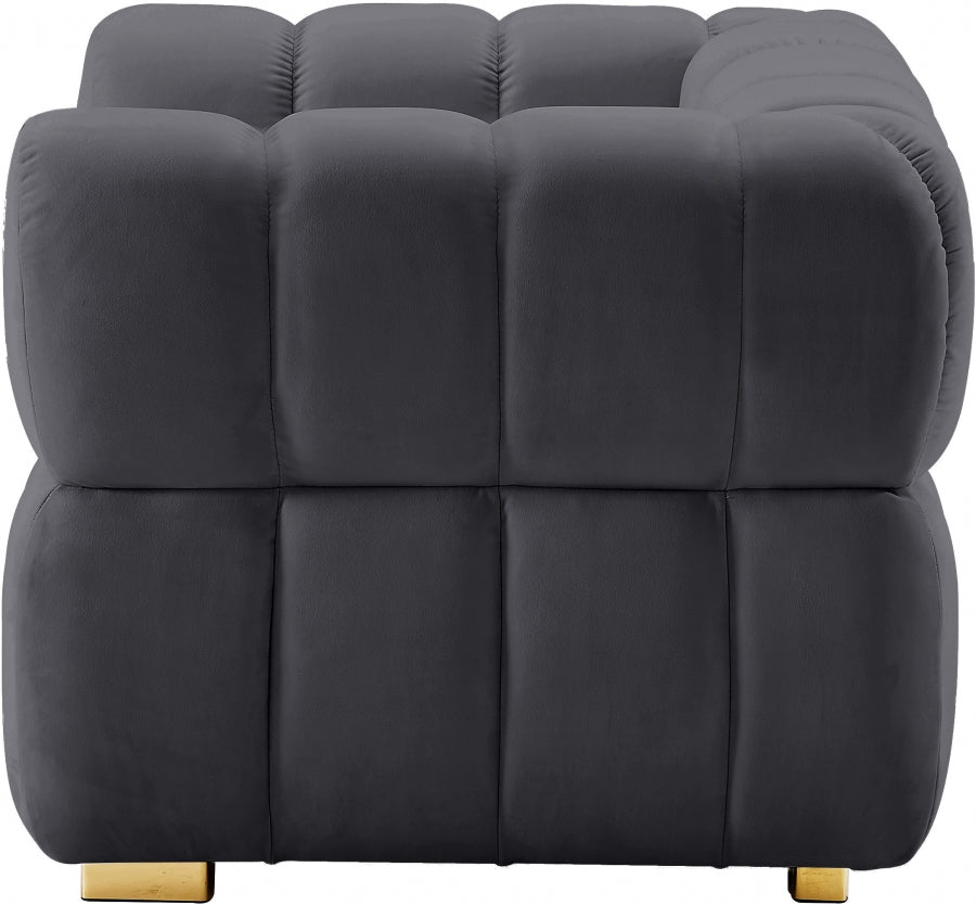 Gwen Grey Velvet Chair from Meridian - Luna Furniture