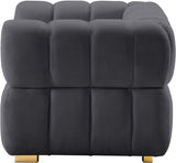 Gwen Grey Velvet Chair from Meridian - Luna Furniture