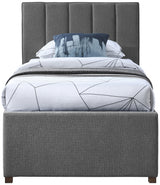 Harper Grey Linen Textured Fabric Trundle Twin Trundle Bed from Meridian - Luna Furniture