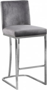 Heidi Grey Velvet Counter Stool from Meridian - Luna Furniture