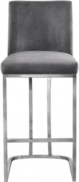 Heidi Grey Velvet Counter Stool from Meridian - Luna Furniture