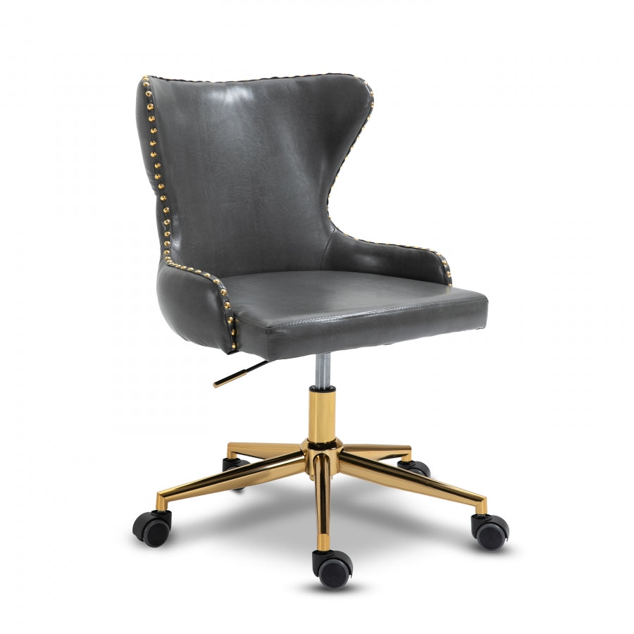 Hendrix Grey Faux Leather Office Chair from Meridian - Luna Furniture