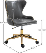 Hendrix Grey Faux Leather Office Chair from Meridian - Luna Furniture