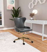 Hendrix Grey Faux Leather Office Chair from Meridian - Luna Furniture