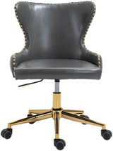 Hendrix Grey Faux Leather Office Chair from Meridian - Luna Furniture