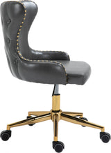 Hendrix Grey Faux Leather Office Chair from Meridian - Luna Furniture