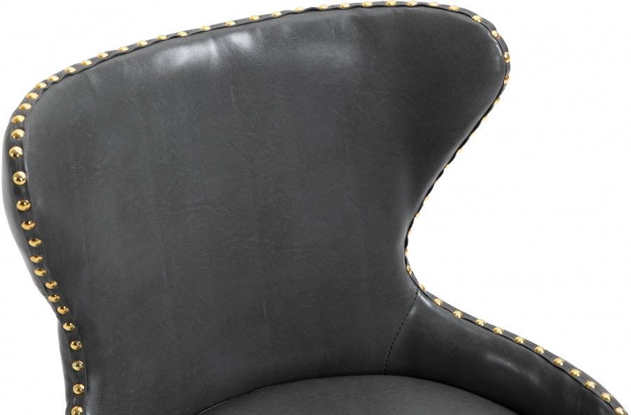 Hendrix Grey Faux Leather Office Chair from Meridian - Luna Furniture