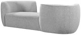 Hilton Grey Boucle Fabric Chaise Lounge from Meridian - Luna Furniture