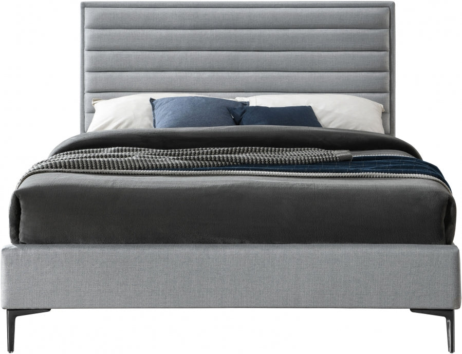 Hunter Grey Linen Textured Full Bed from Meridian - Luna Furniture