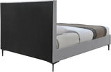 Hunter Grey Linen Textured King Bed from Meridian - Luna Furniture