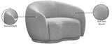 Hyde Grey Boucle Fabric Chair from Meridian - Luna Furniture