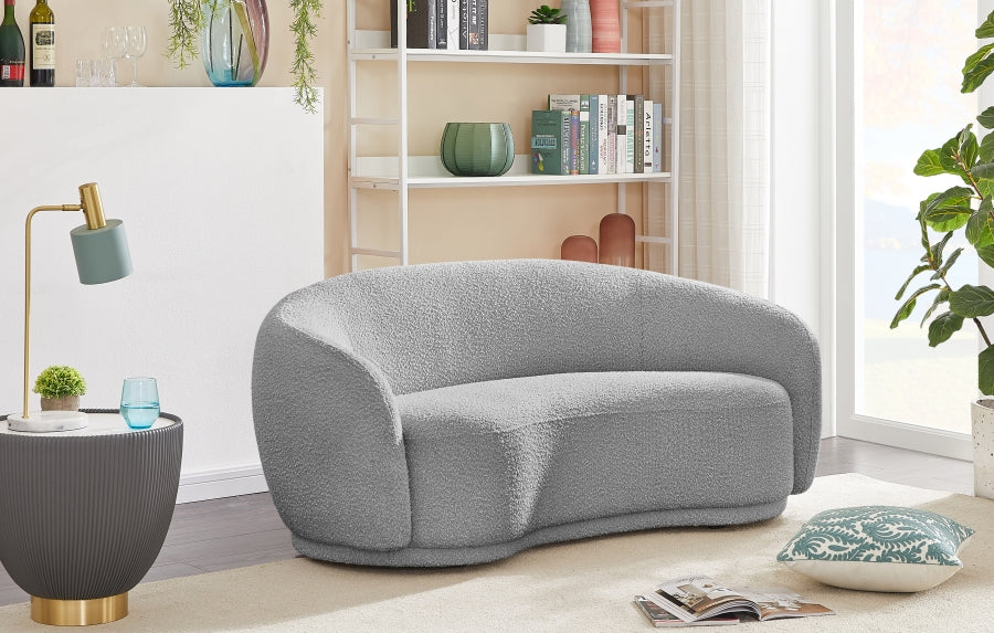 Hyde Grey Boucle Fabric Loveseat from Meridian - Luna Furniture